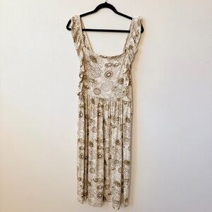 Kate Quinn M Women’s Pinafore Ruffle Dress Sunflower Print Bamboo from Viscose